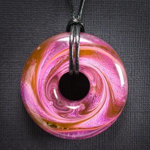 Fuchsia Swirl Orgonite Pendant